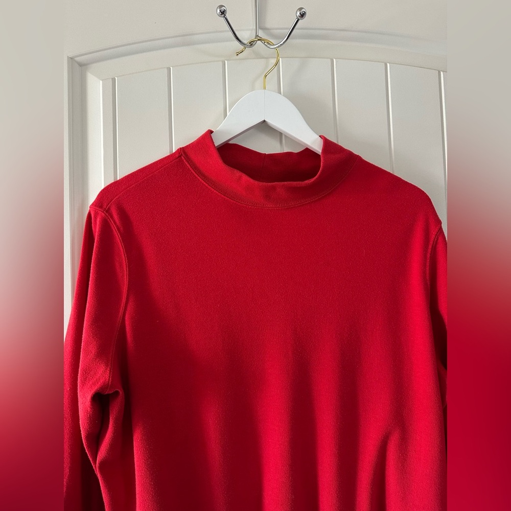 Vintage Basic Editions Plus Red Turtle Neck Long … - image 4